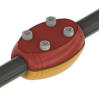Pipe connector 35mm clamp extension stable robust optimized optimal designer piece