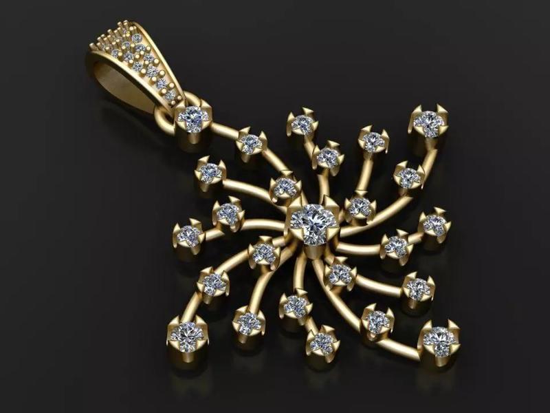 Starburst diamond pendant