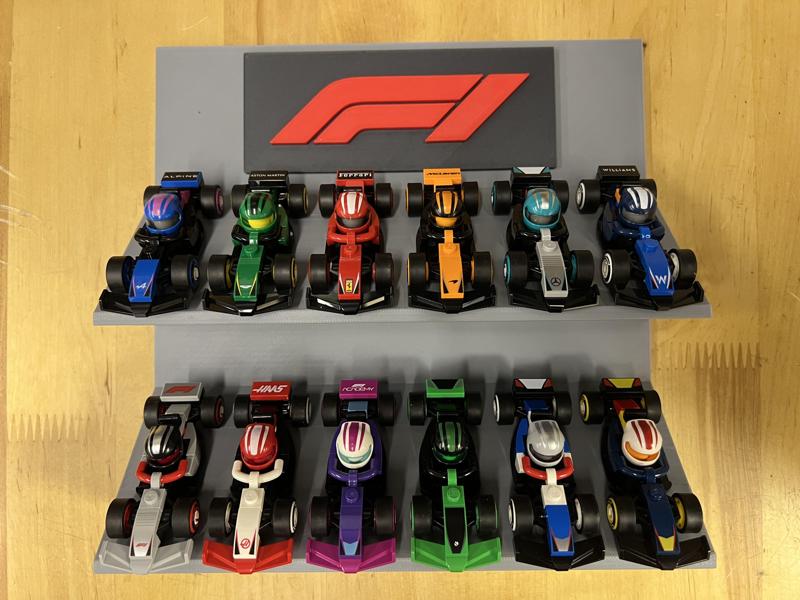 Lego F1 Collectible Race Cars Wall Mount Display Stand