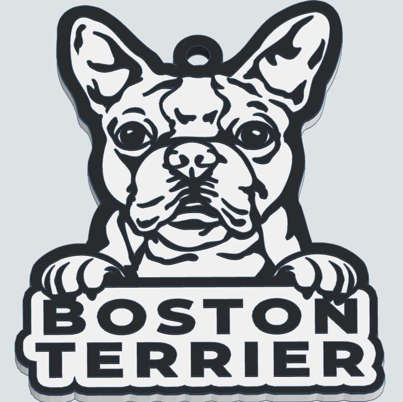 Boston Terrier keychain