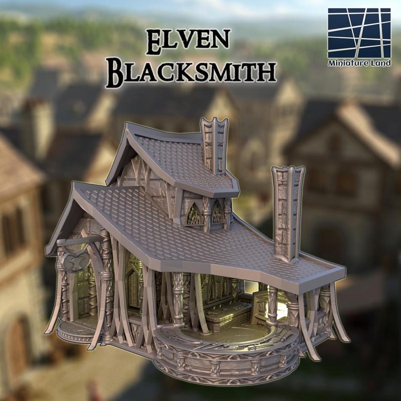 Elven Blacksmith - Tabletop Terrain - 28 MM