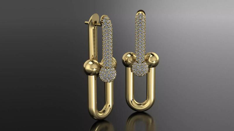 EARRINGS 3DM STL OBJ model for 3D printing and CNC