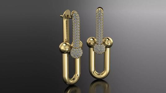 EARRINGS 3DM STL OBJ model for 3D printing and CNC