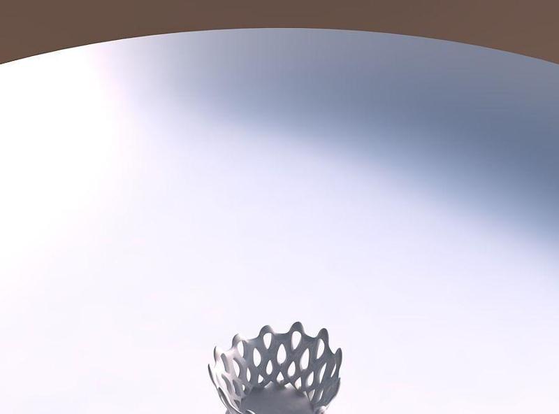 Bowl wide with smooth cuts and uneven top edge streched top