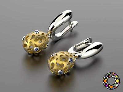 Easter eggs collection earrings set 6 with gems 0140