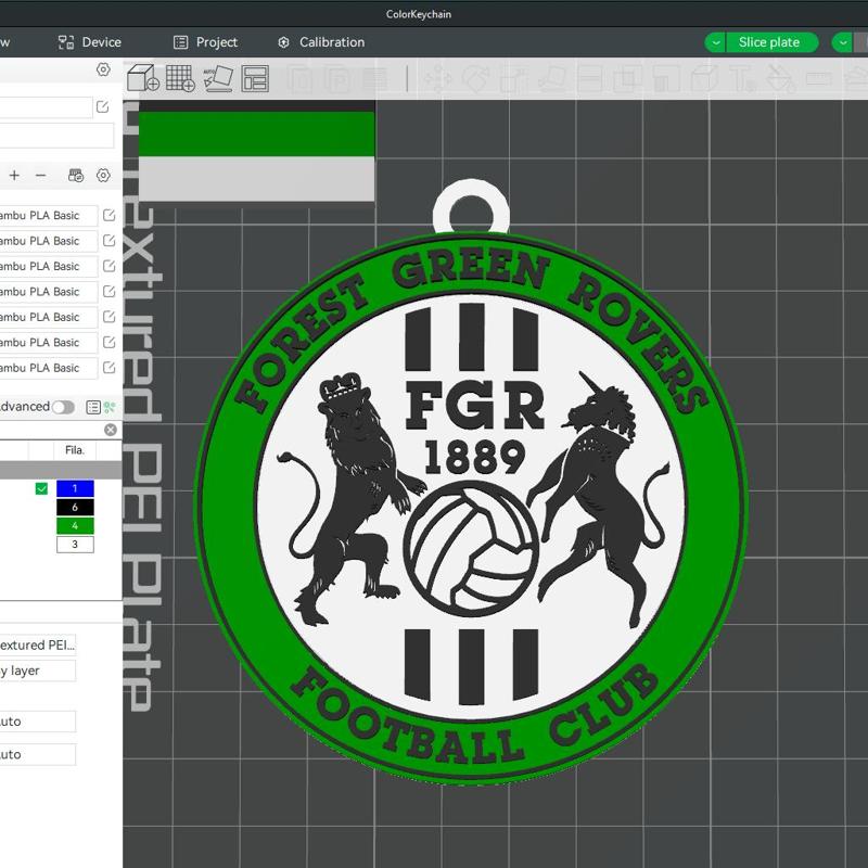 National League Forest Green Rovers keychain badge color printable and renderable