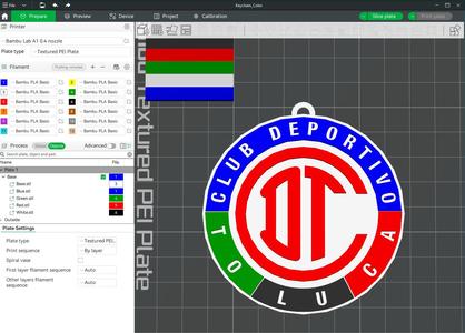 Liga MX Toluca keychain badge color printable
