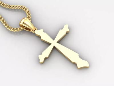 Light Gold 18K Cross Pendant 1CP099