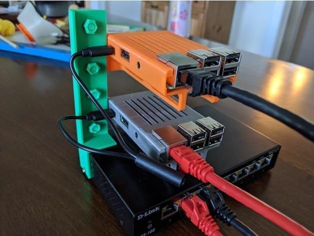 Raspberry Pi Server Rack Style Switch Bracket