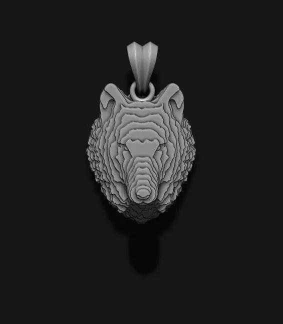 sliced Wolf pendant v2