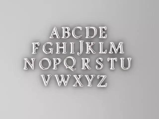 Helium Balloons Alphabet 3D printable file for jewelry