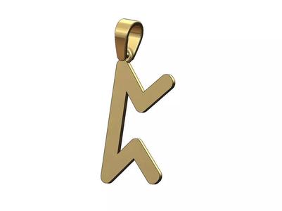 Perth viking runes initials alphabet pendant charm bail
