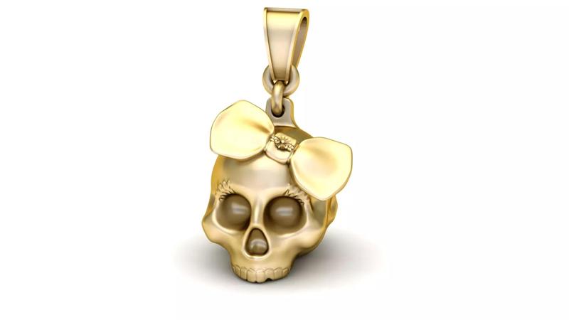 FEMALE SKULL FACE PENDANT 3D PRINTABLE MODEL