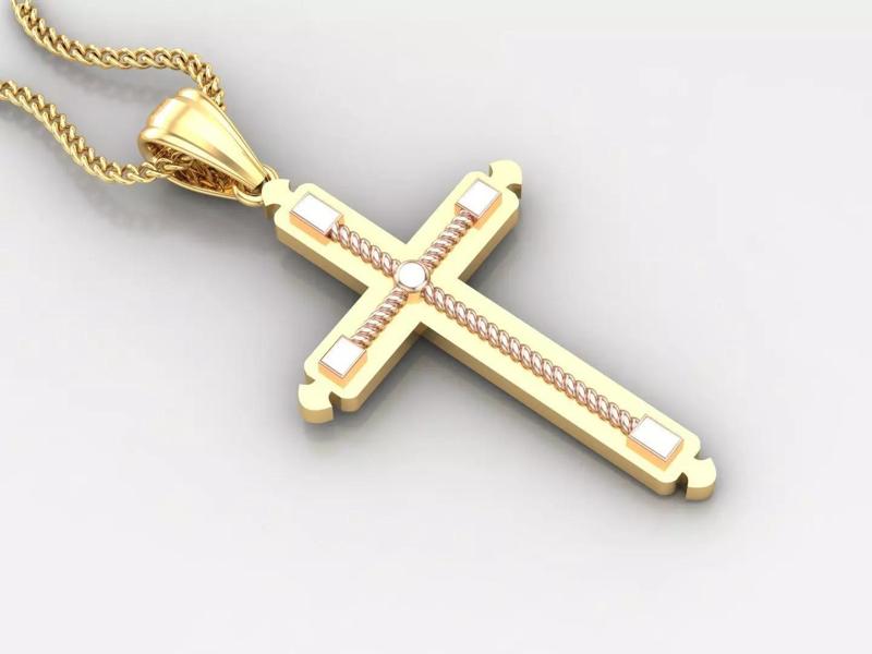 High Cross Pendant Light Gold 18K 4CP085