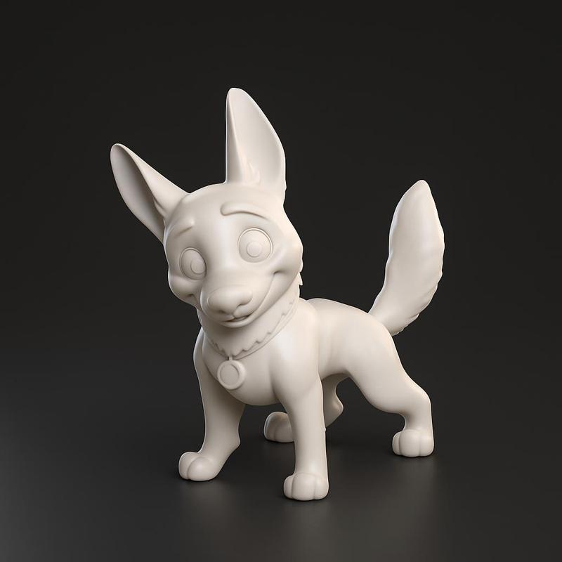 3D STL Model - BOLT the Disney Dog | Cartoon 3D Printable Cartoon Figure