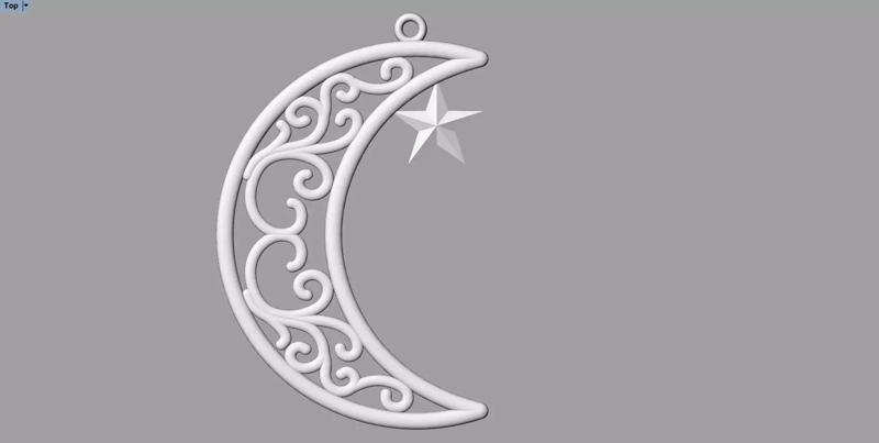 Moon Pendant with star