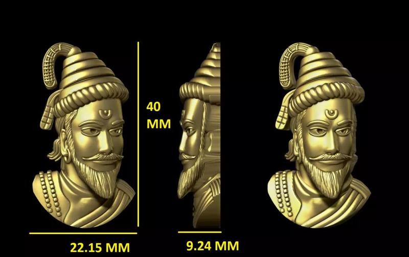 Shivaji gold bust of indian god