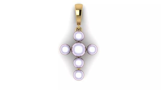Pearl Cross Pendant with Bail