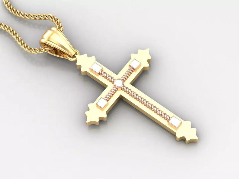 High Cross Pendant Light Gold 18K 4CP083