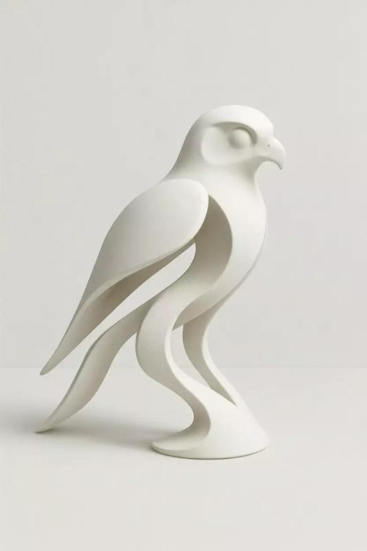 Falcon sculpture minimalist and stylized