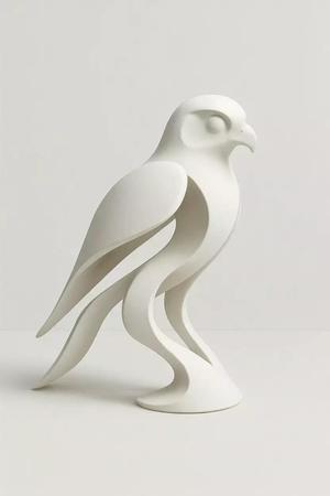 Falcon sculpture minimalist and stylized