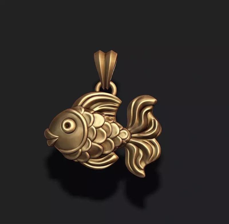 Golden fish pendant
