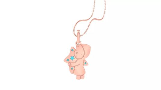 Baby with Star Pillow Light Weight Kids Pendant Necklace Charms