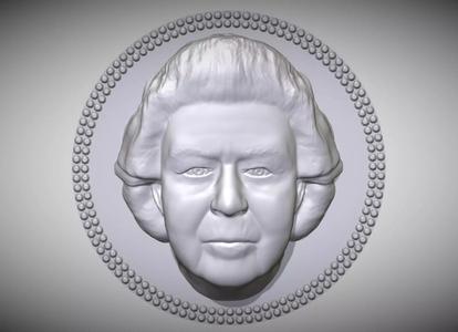 Queen Elizabeth medallion pendant 3D printing ready stl obj