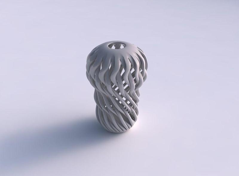 Vase twisted round top with muscle sturcture twisted and sque...