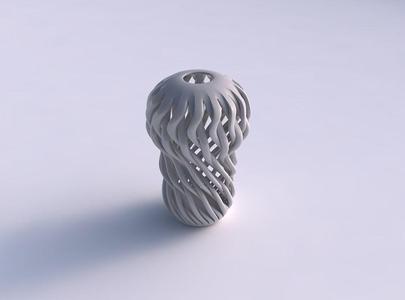 Vase twisted round top with muscle sturcture twisted and sque...