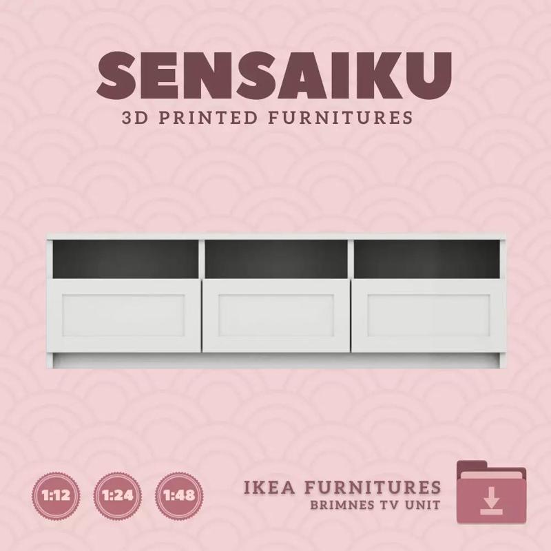 BRIMNES TV Unit V2 for Miniature Dollhouse IKEA 3D Print