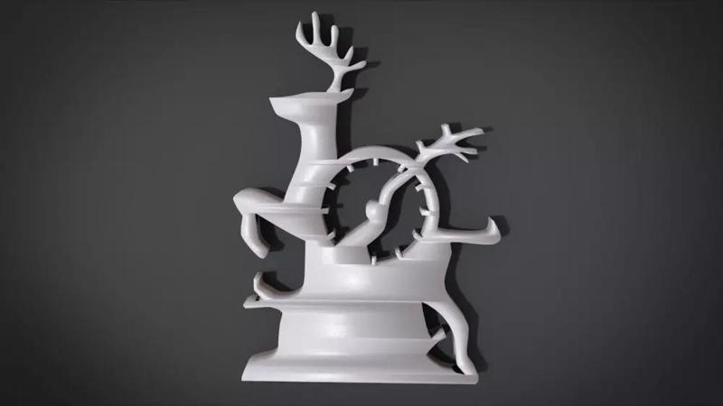 Decorative clock furniture with deer motif design