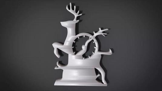 Decorative clock furniture with deer motif design