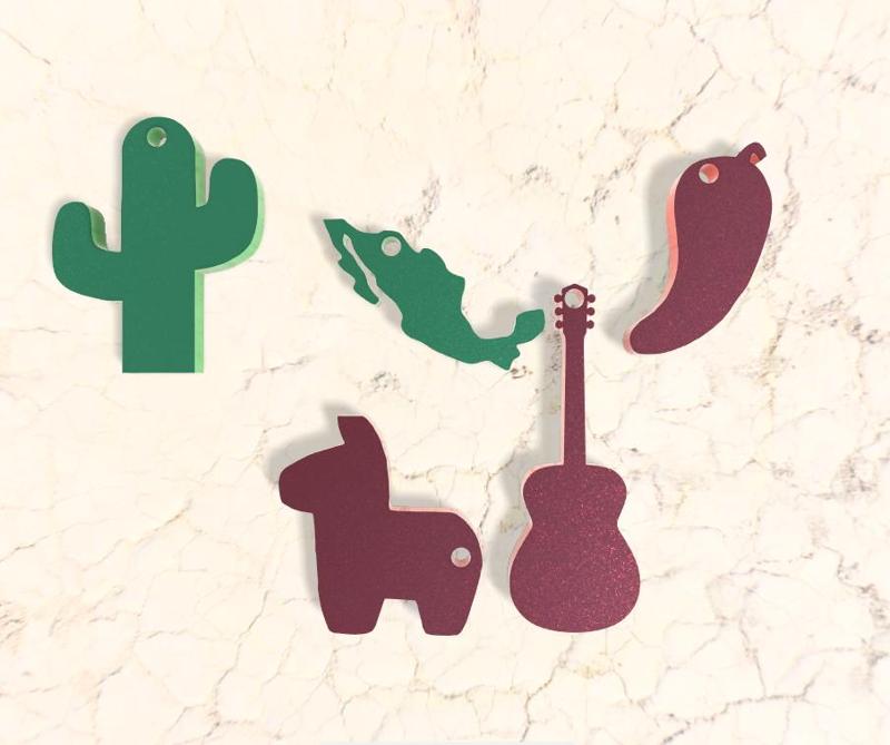 3D Mexican Fiesta Keychains - September