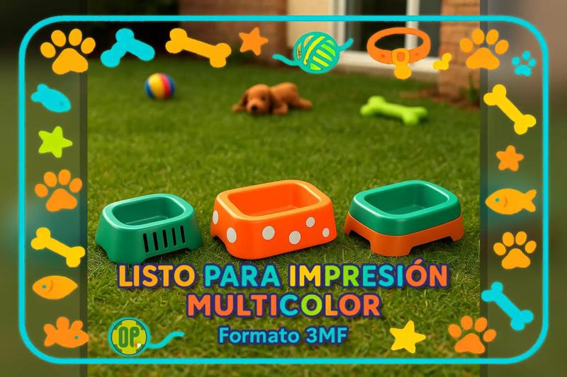 Three in One Pack Pet Bowls Multicolor Ready