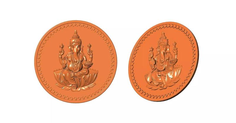 God Ganesh Ji Coin Design File