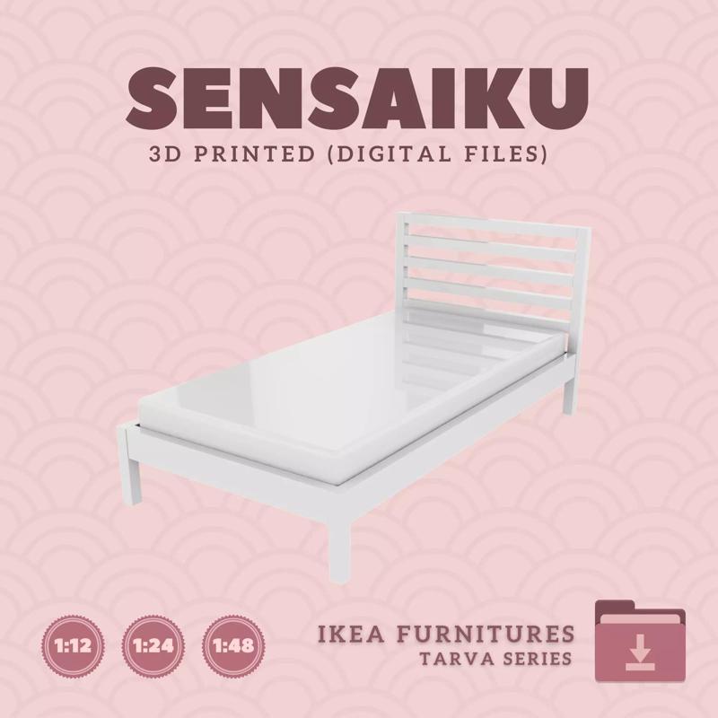 4 TARVA Bed Brame - Twin Bed for Dollhouse - IKEA - 3D Print