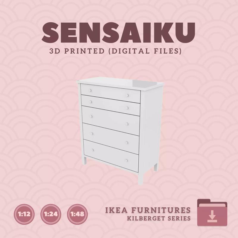 2 KILBERGET 5 Drawer Chest for Dollhouse - IKEA - 3D Print