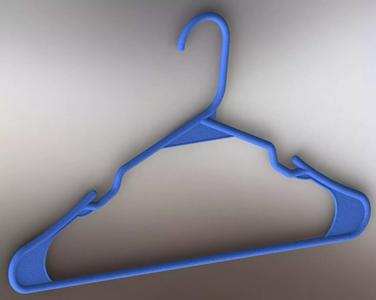 3D realistic thin plastic hanger for shops