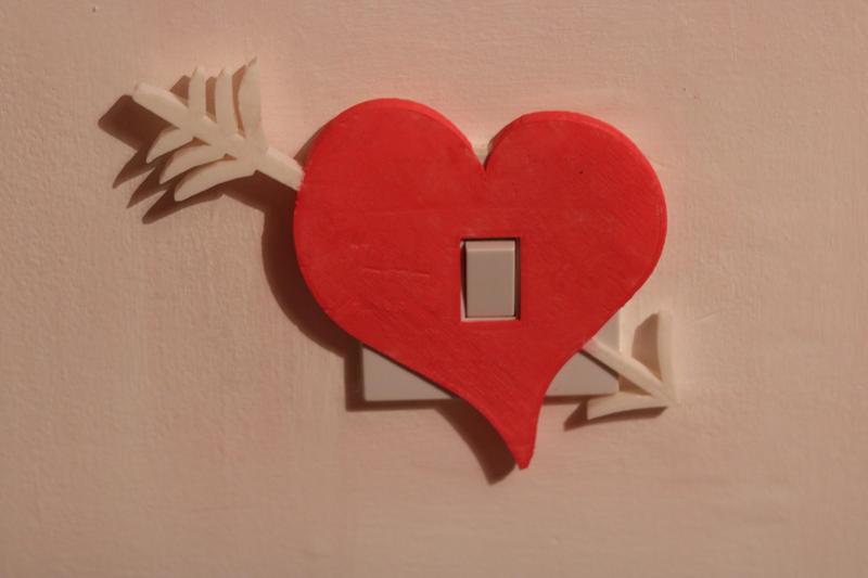 Heart arrow light switch cover