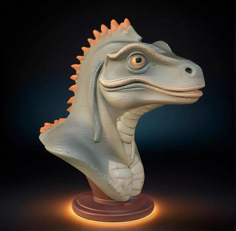 Iguanodon Head Bust 3D Model STL Printable Prehistoric Sculpture