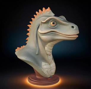 Iguanodon Head Bust 3D Model STL Printable Prehistoric Sculpture