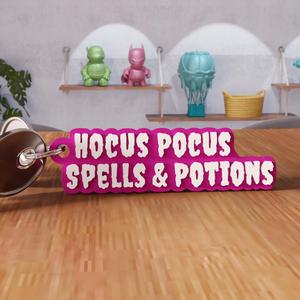3D Hocus Pocus Spells And Potions Keychain STL File - 457