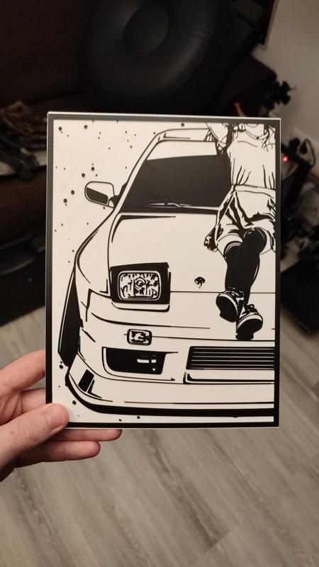 Illustration litofania nissan 200sx s13