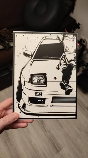 Illustration litofania nissan 200sx s13