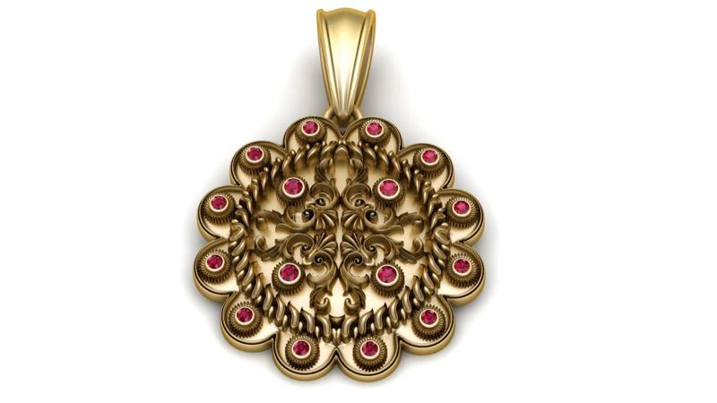 Gold Flower Pendant – 3D Printable Model