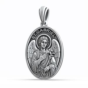Saint Gabriel Archangel Oval Medal Catholic Christian Pendant