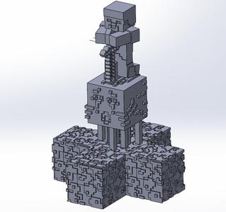 Minecraft Ghast and Steve