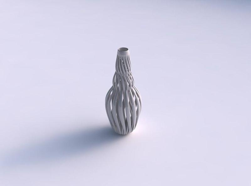 Vase curved twisted with muscle structure and intertwining in...