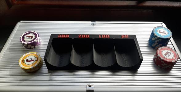 Poker chip holder for sorting in Bg Blind
